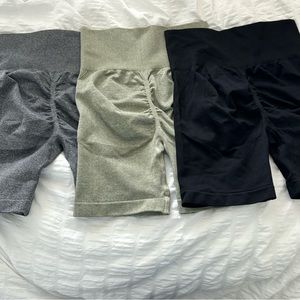 ultra high waisted booty scrunching workout shorts